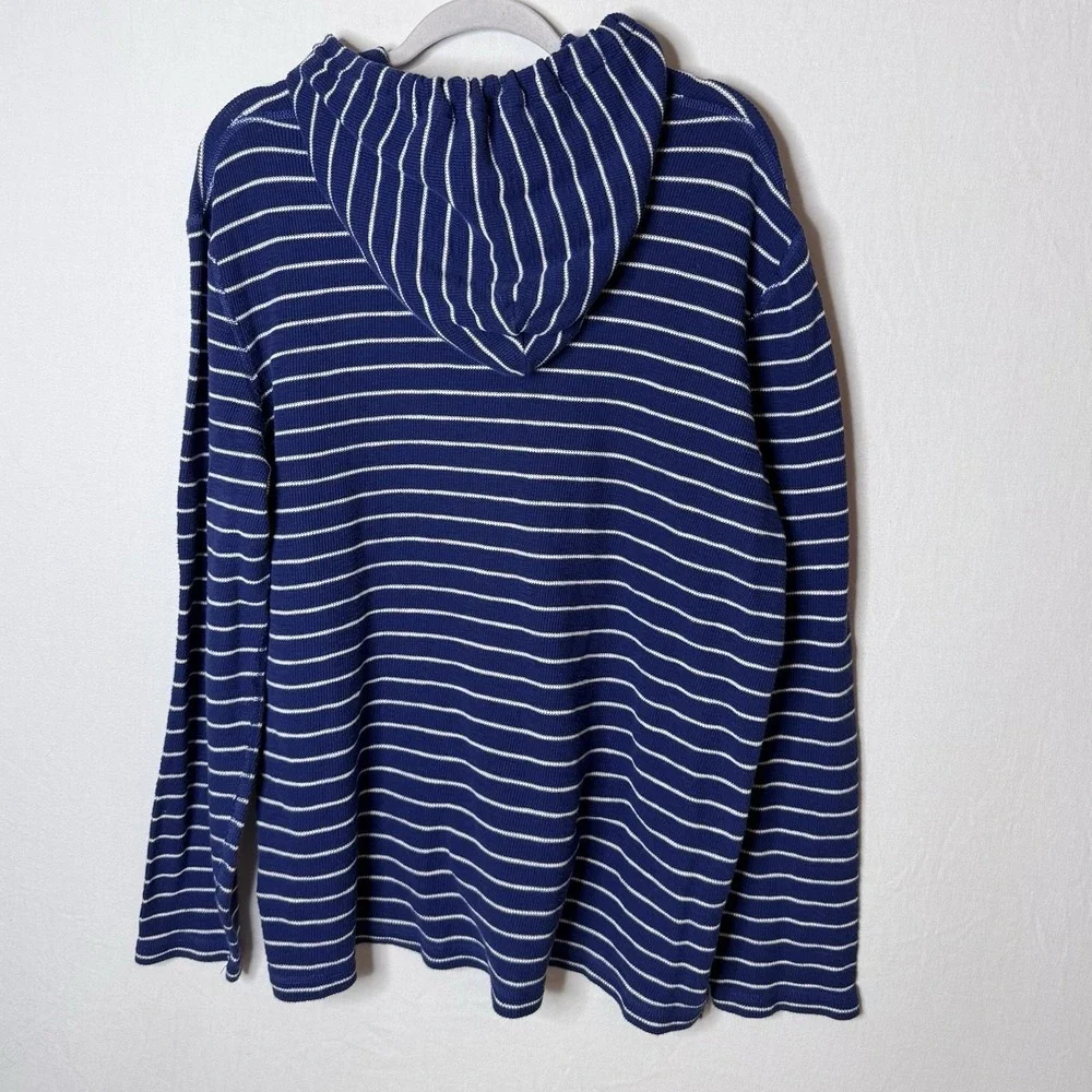 Polo Ralph Lauren Thermal Hoodie Mens XL Vtg Striped‎ Long Sleeve 90s Y2K Preppy